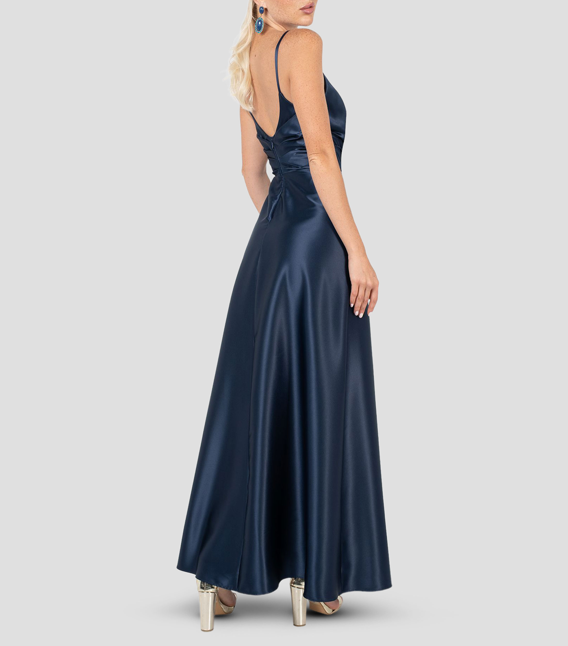 Vestido de fiesta largo liso Mujer